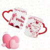 Red Heart Shape Handle Mug for Anniversary gift
