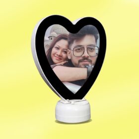 Personalised Heart Shape Magic Mirror With LED Light Frame