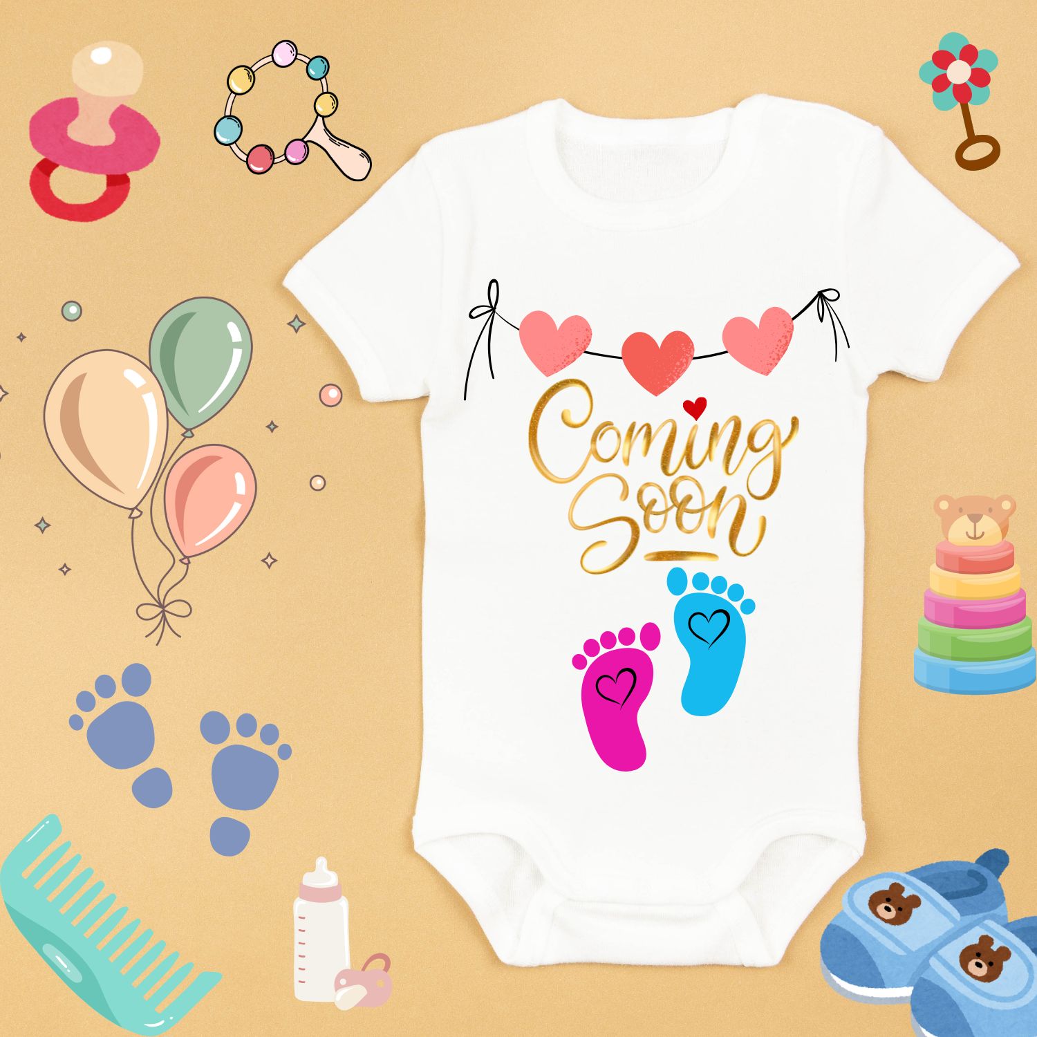 Coming Soon Baby Onesie | Cute Pregnancy Announcement Outfit | Newborn Unisex Romper Gift