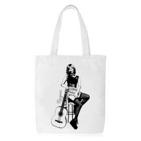 Customized Name with Girl Printed Tote Bags for womens