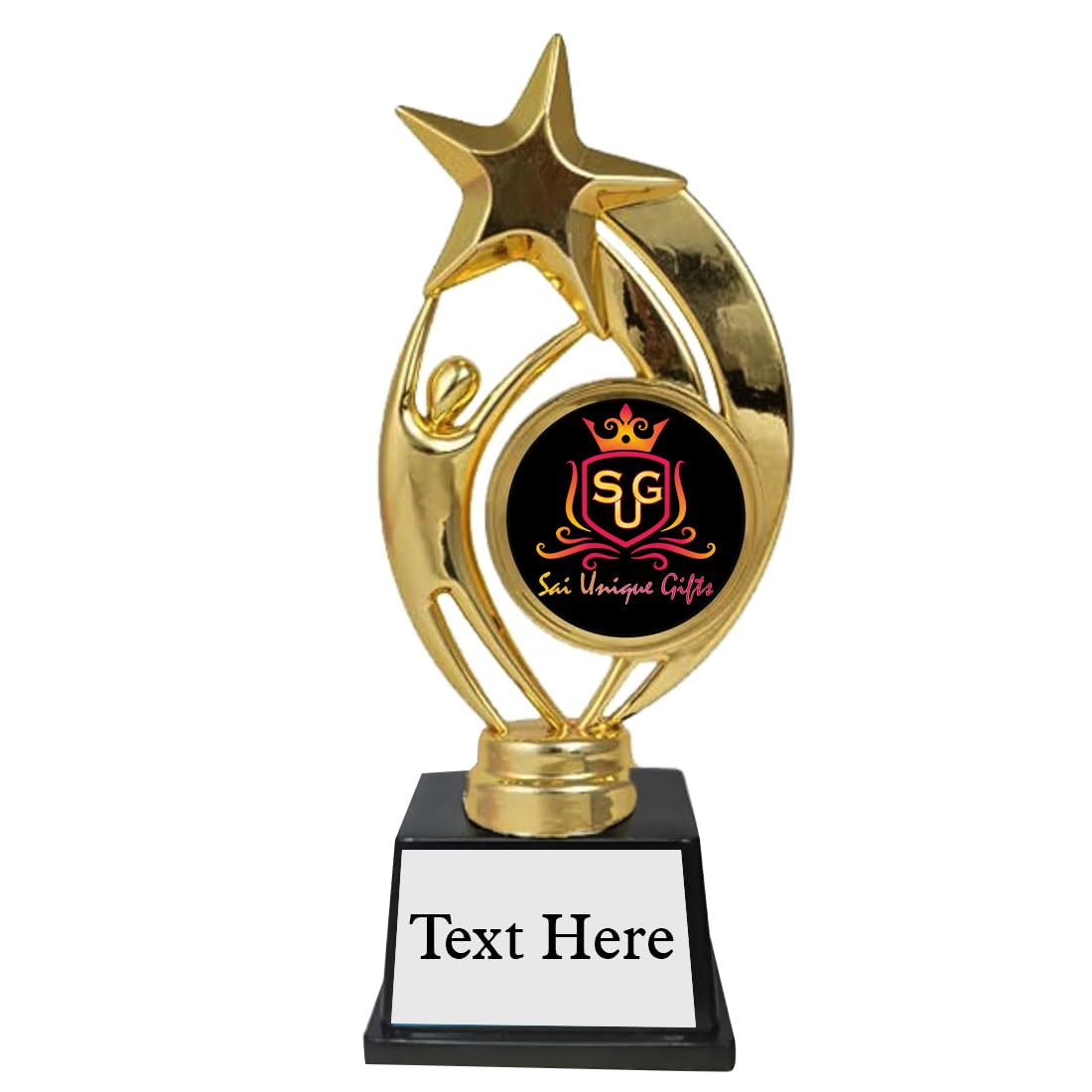 Engraved Golden Award Custom Trophy | Stylish Corporate & School Recognition