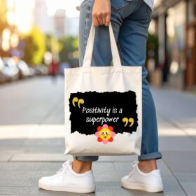Motivational Quote Tote Bag – Positivity Is a Superpower